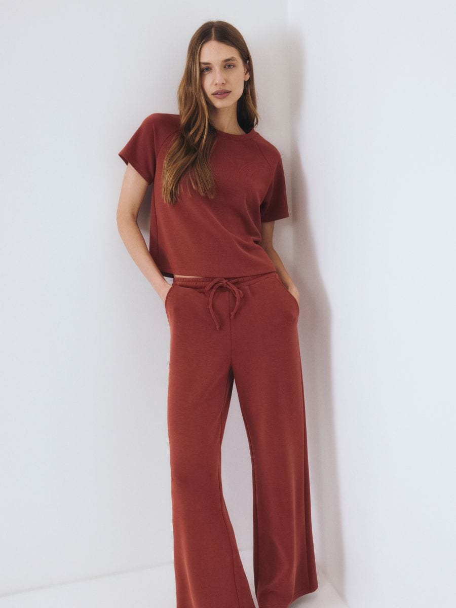 Sweatpants i modalblanding - kobber - RESERVED - 3