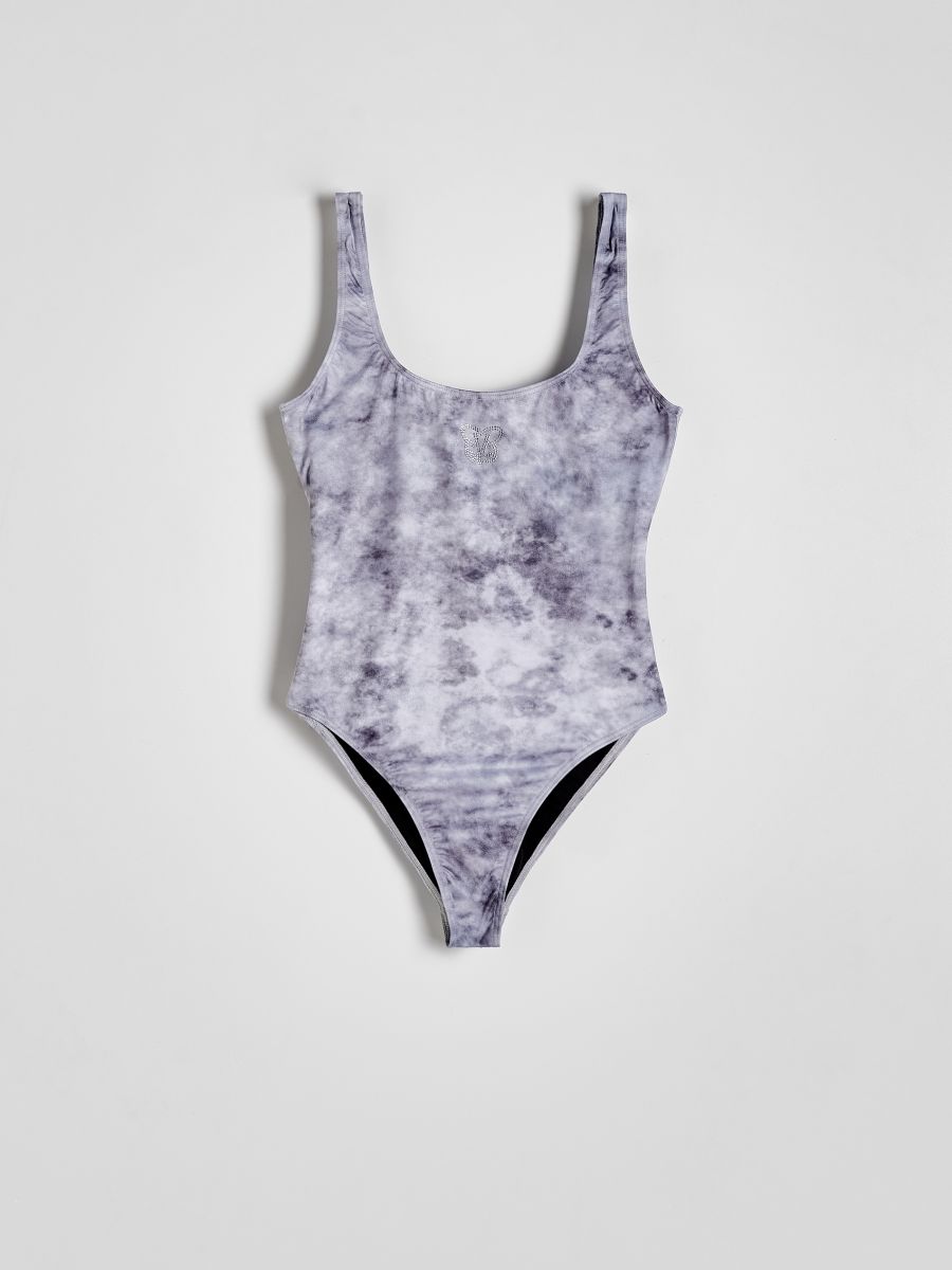 Barbie™ tie dye swimsuit with rhinestone detail - dark grey - RESERVED