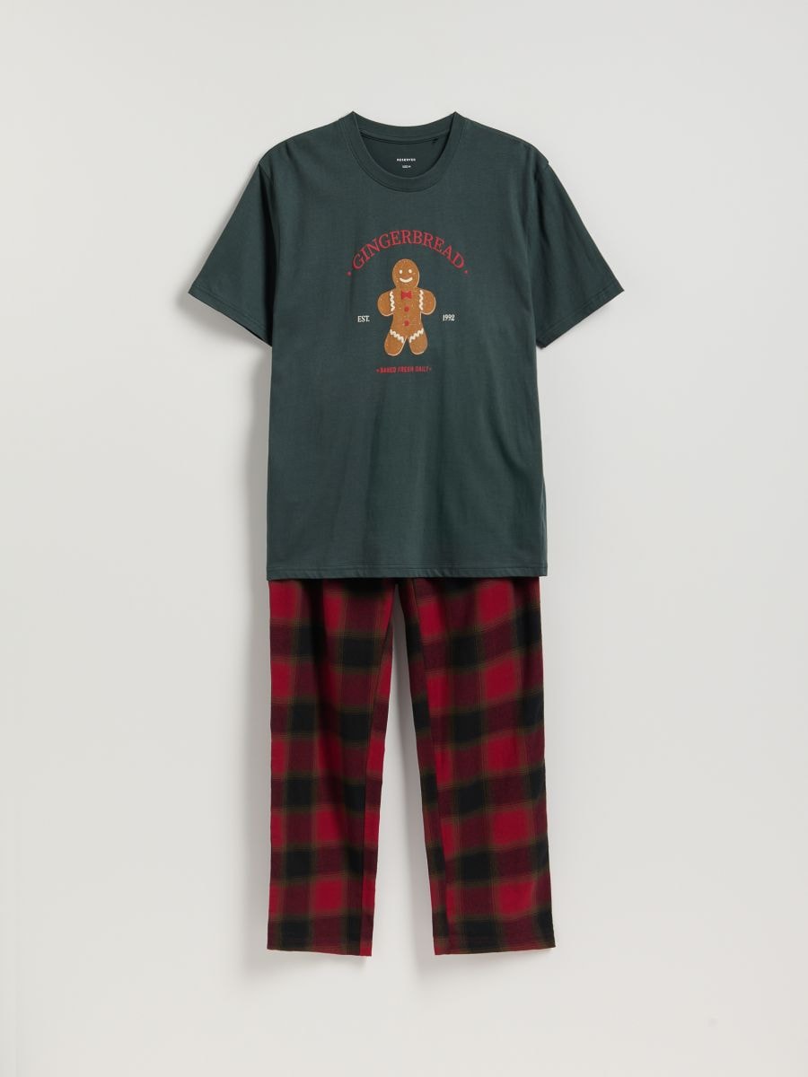 MEN`S PYJAMA - σκουρο πρασινο - RESERVED