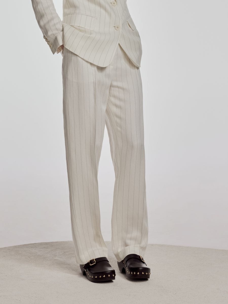 LADIES` TROUSERS - krémová - RESERVED - 2