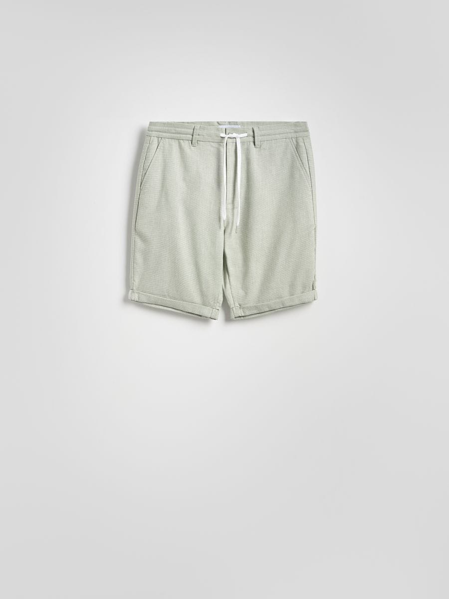 Shorts with linen blend - pale green - RESERVED - 5