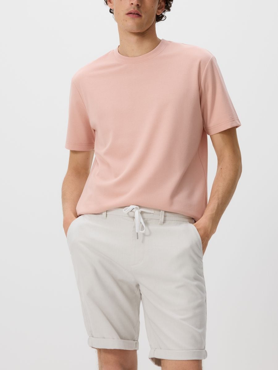 Shorts with linen blend - beige - RESERVED - 5