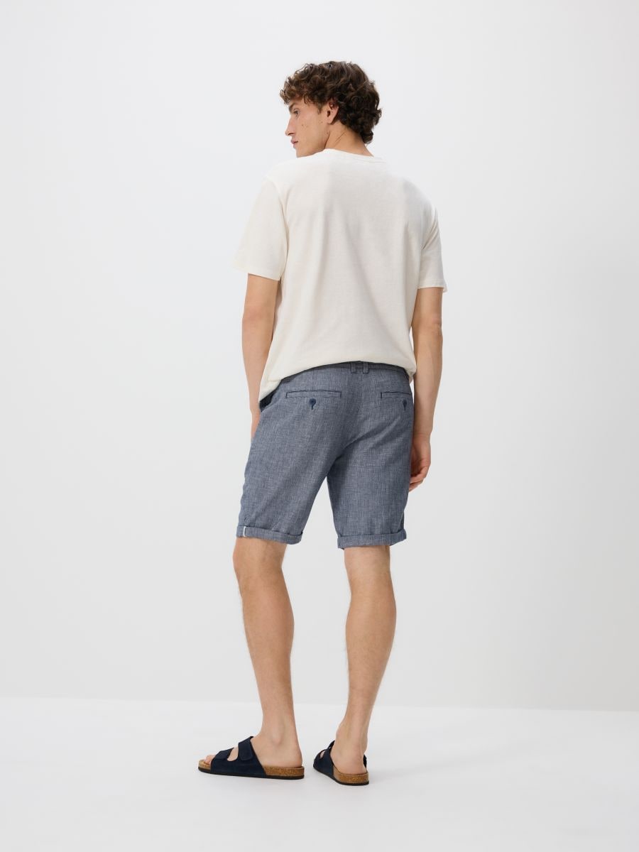 Shorts with linen blend - navy - RESERVED - 7