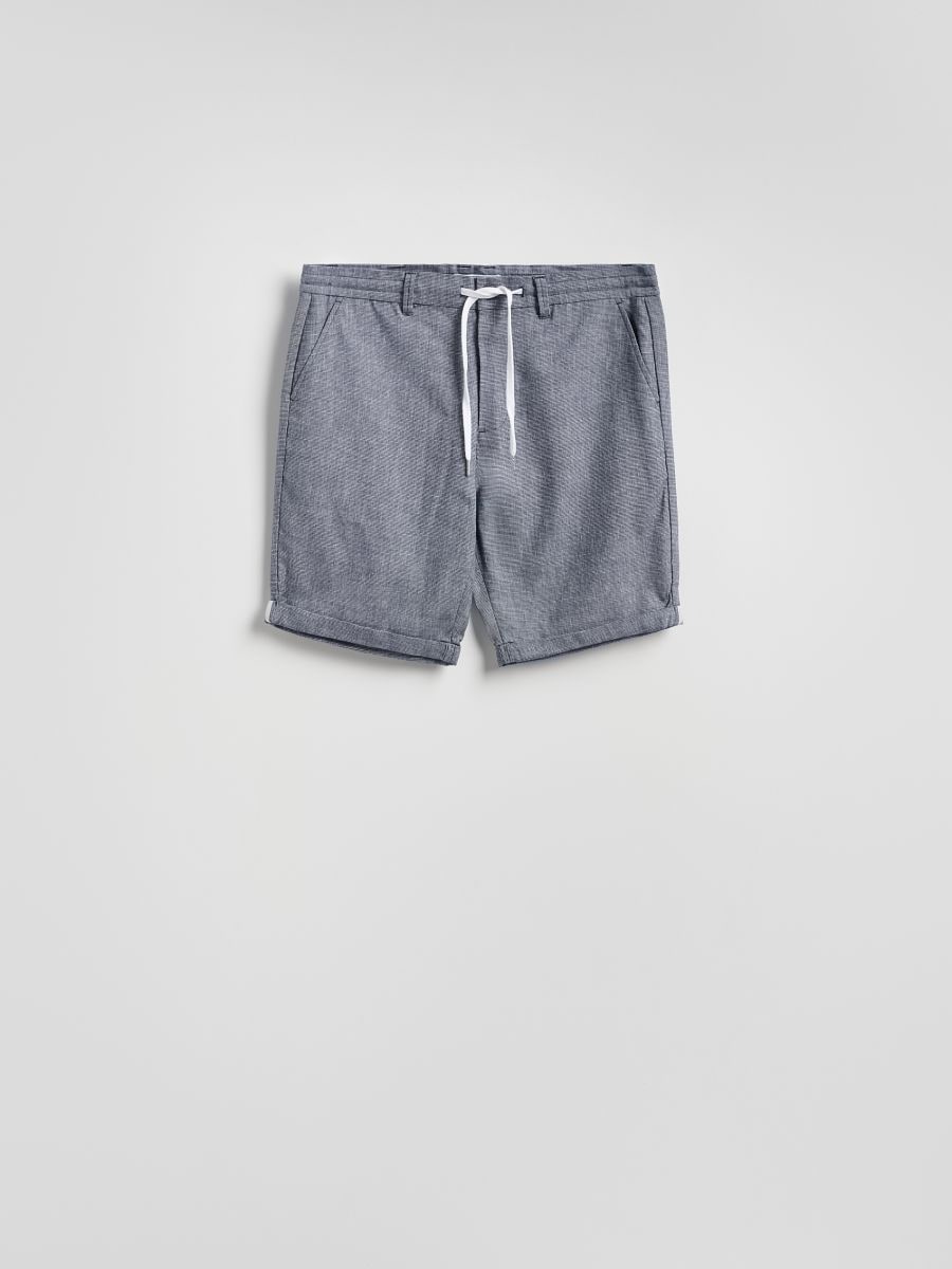 Shorts with linen blend - navy - RESERVED - 5