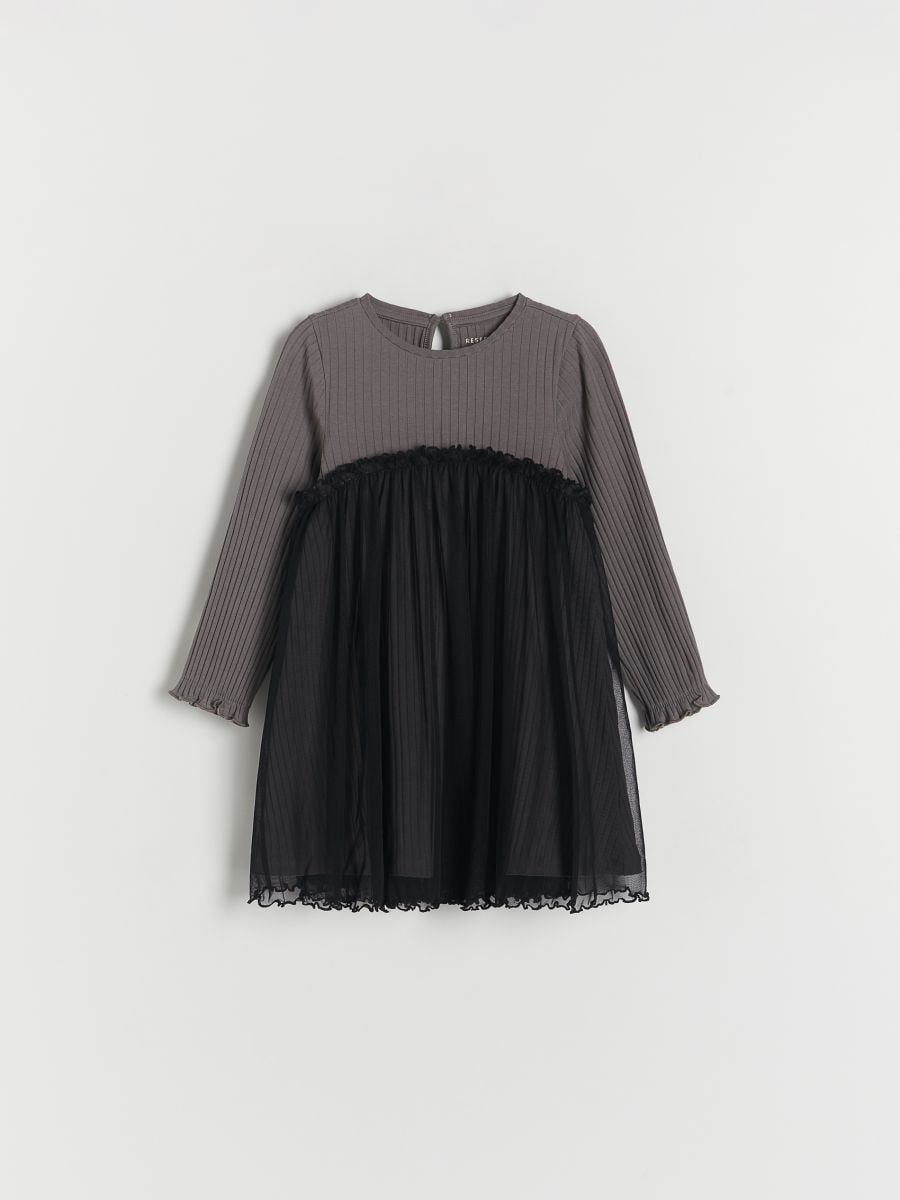 Dress with tulle bottom - dark grey - RESERVED - 2