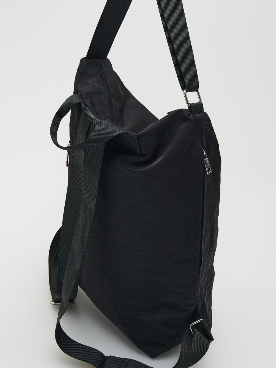 Plain backpack with handle - black - RESERVED - 3