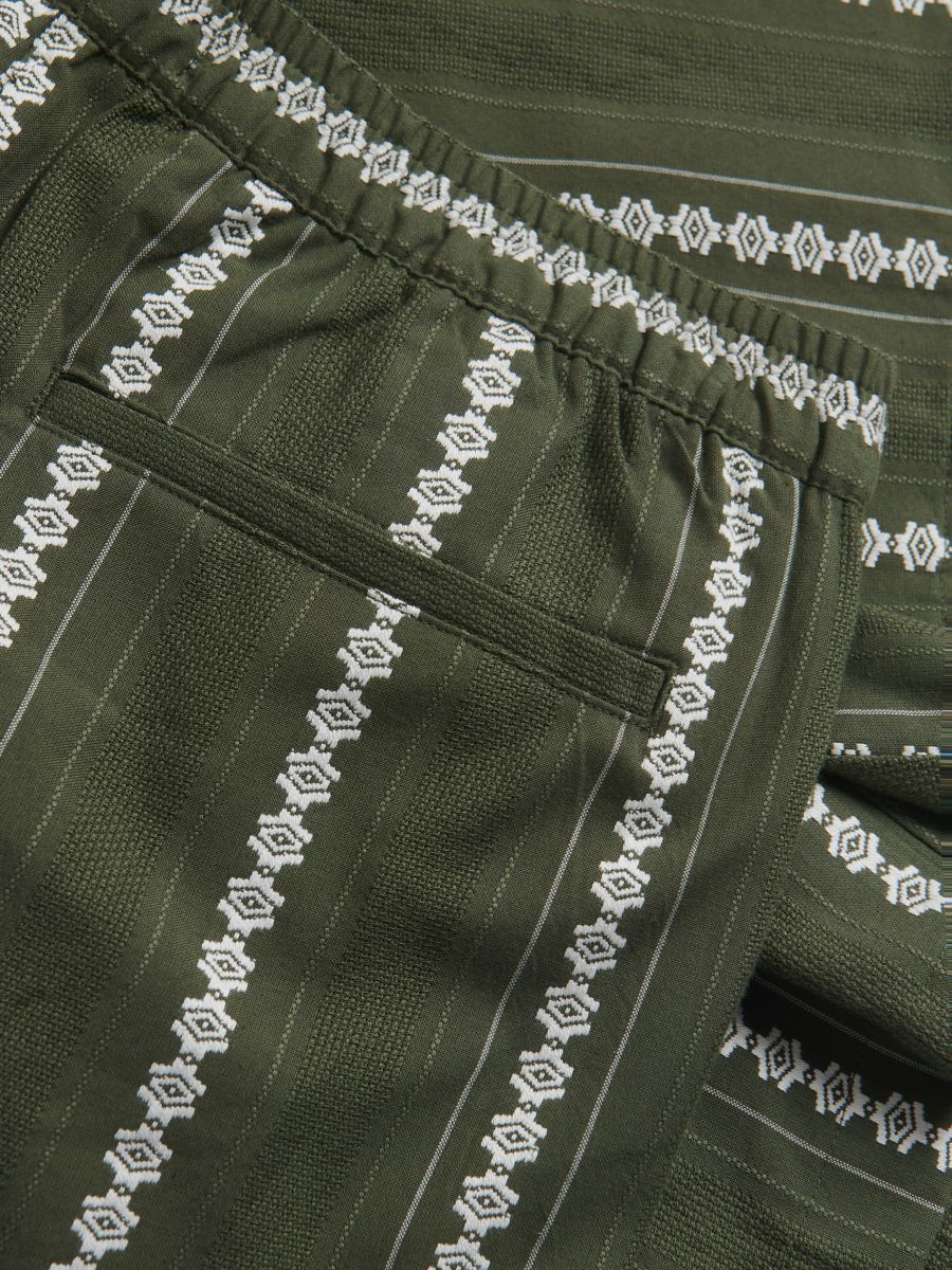 Regular shorts met structuur - DONKERGROEN - RESERVED - 7