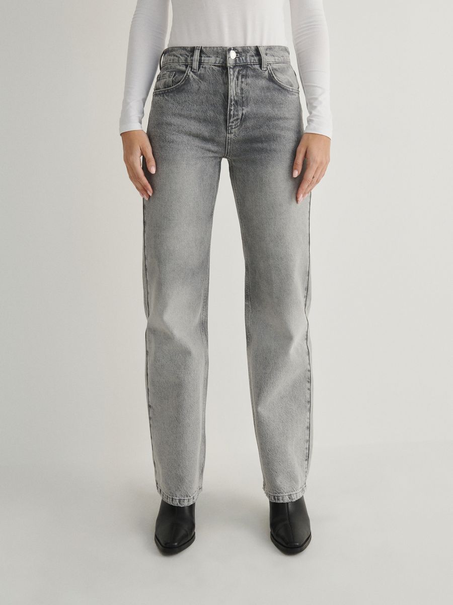 Jeans with metallic effect - light grey - RESERVED - 2