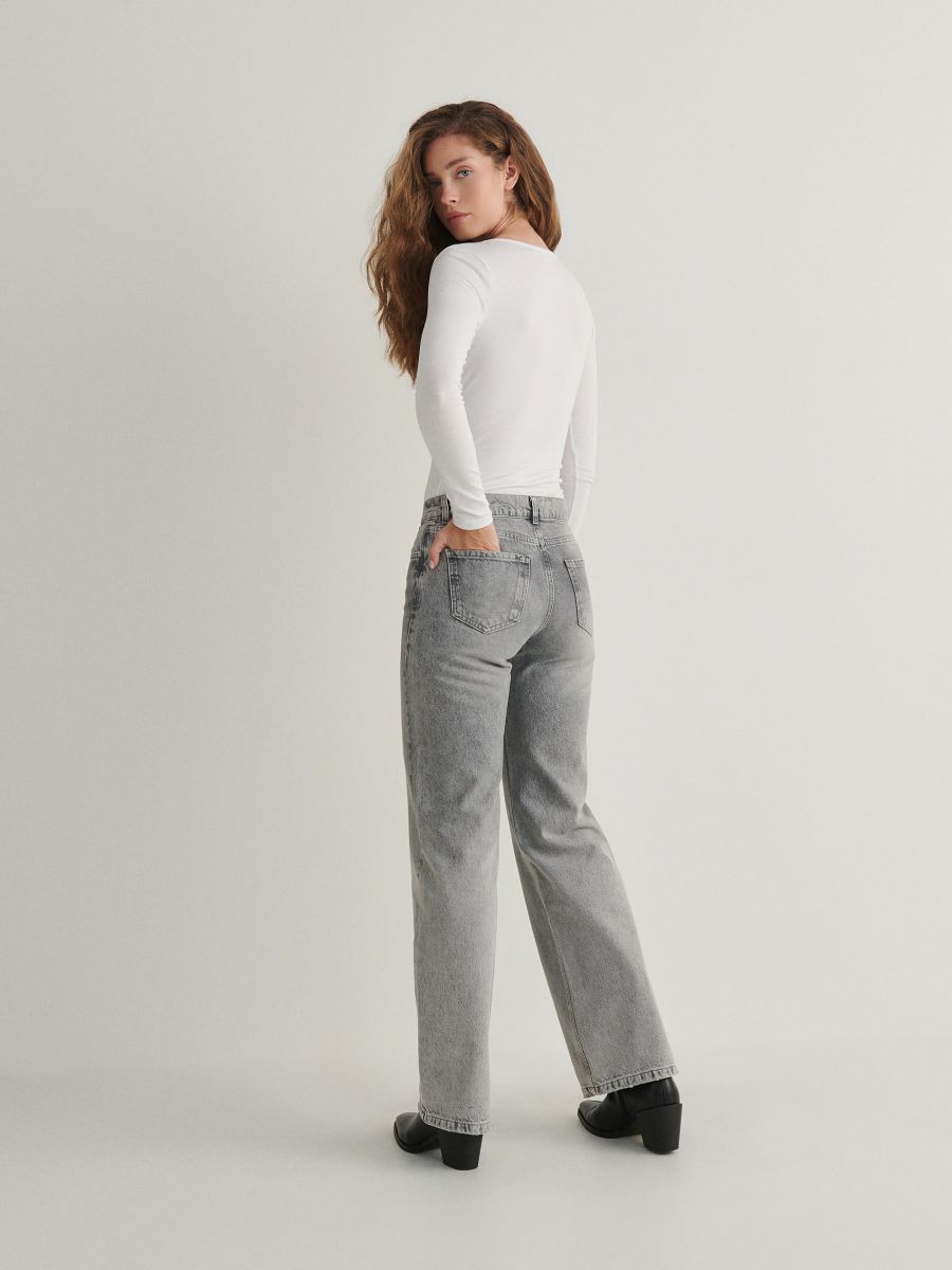 Jeans with metallic effect - light grey - RESERVED - 3