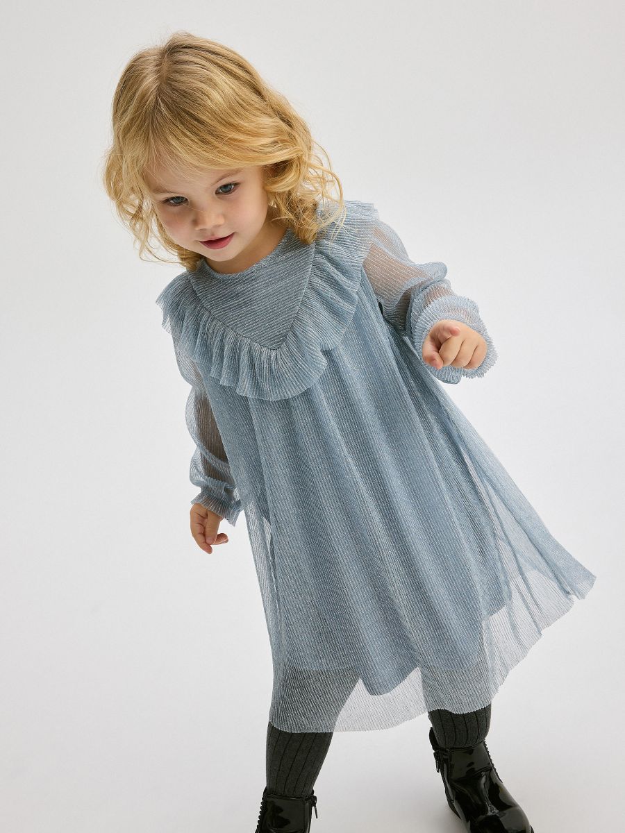 Glänzendes Kleid - blassblau - RESERVED - 3