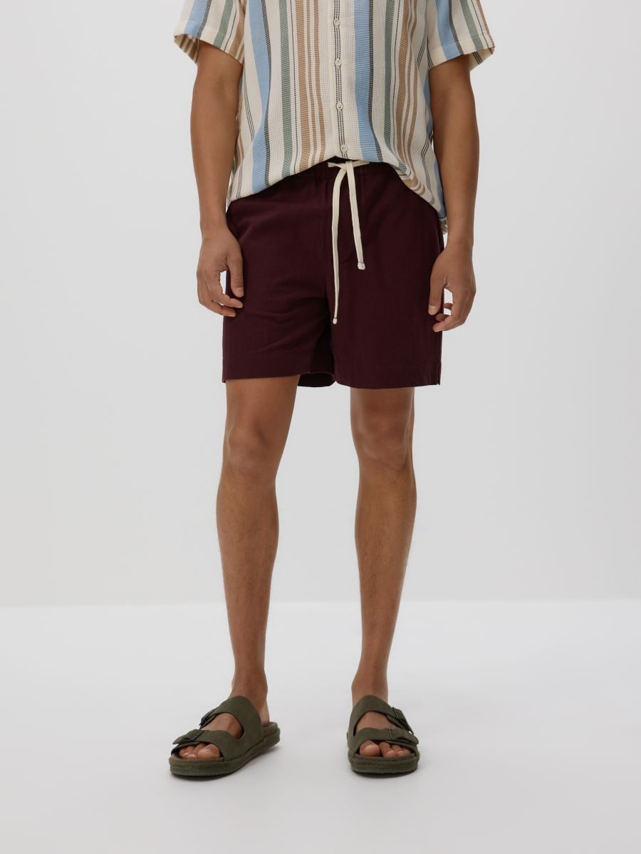 Shorts with linen blend - mahogany - RESERVED - 2