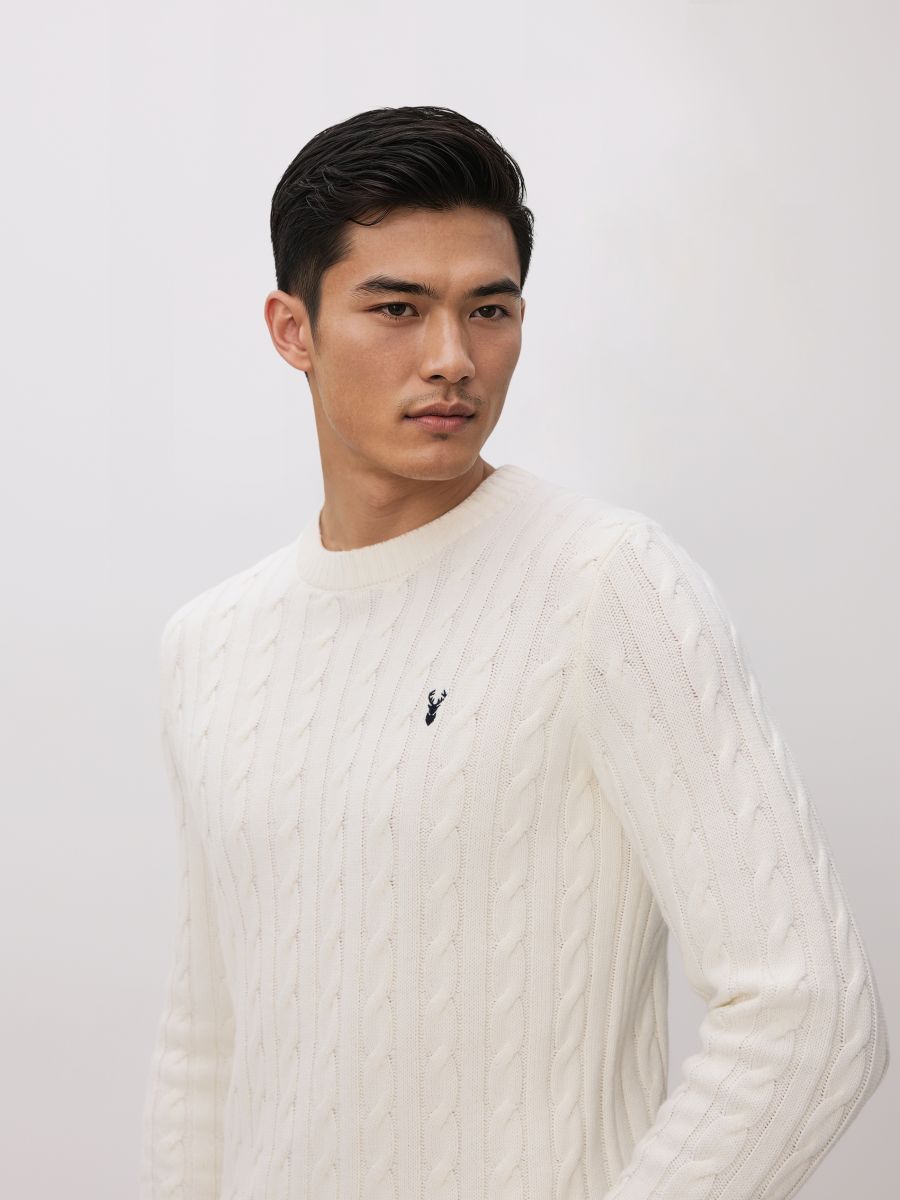 Jumper with Christmas pattern - cream - RESERVED