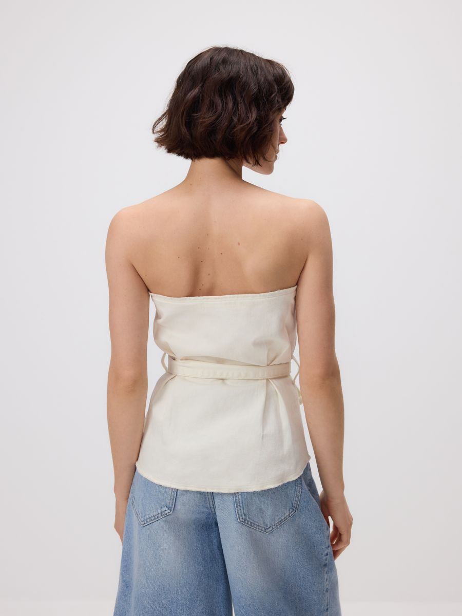 Top with belt - nude jeans - RESERVED - 6