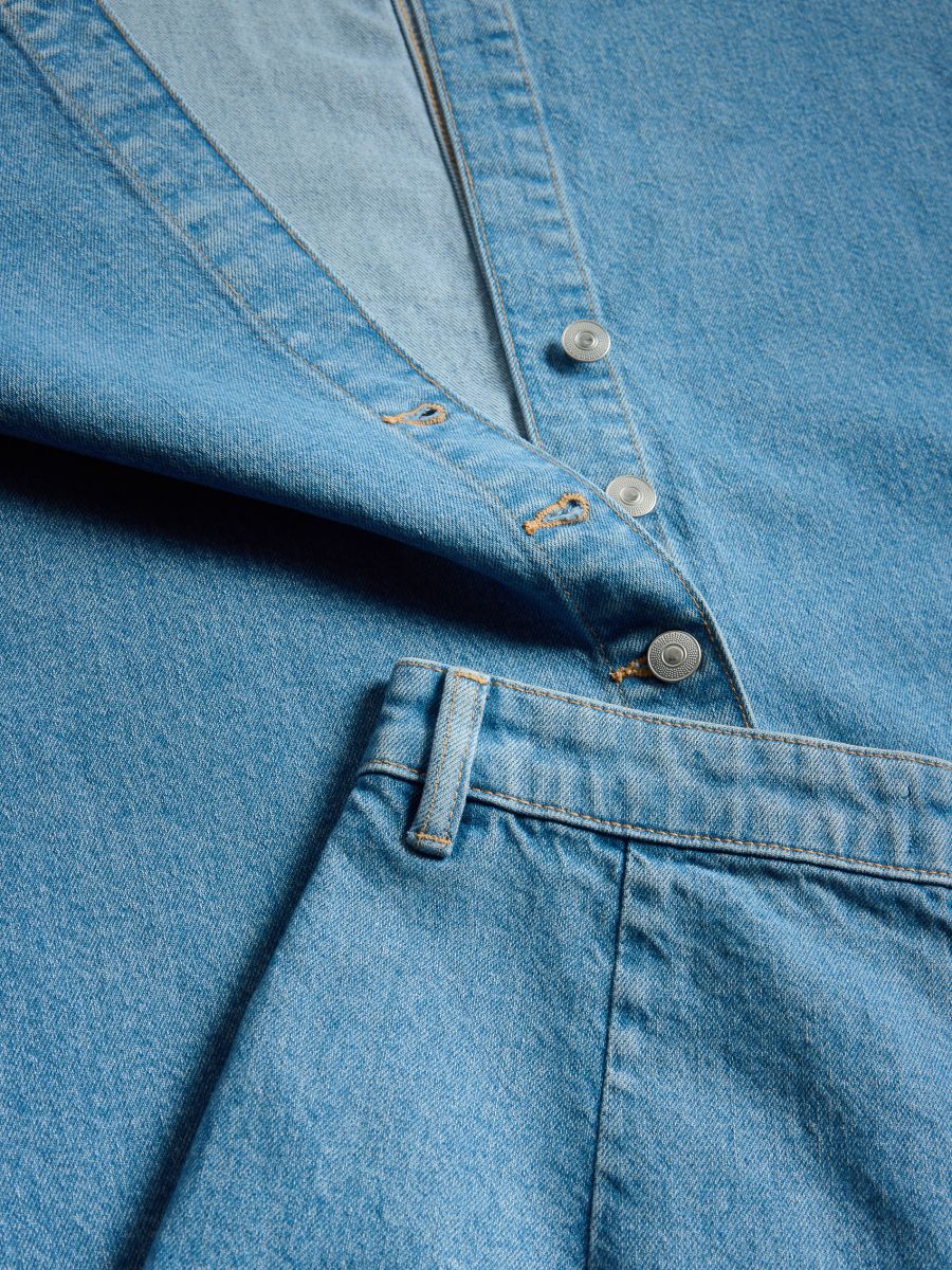 Denim midi skirt with buttons - blue - RESERVED - 6