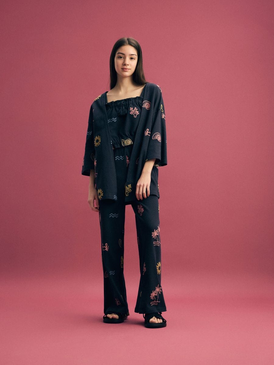 Kimono and top set - dark grey - RESERVED - 3