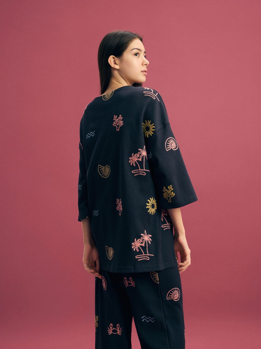 Kimono and top set - dark grey - RESERVED - 6
