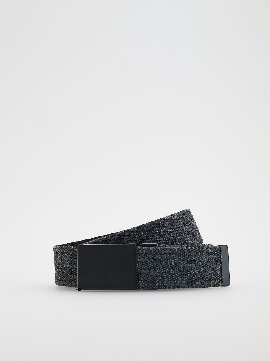 Webbing belt with buckle - dark grey - RESERVED