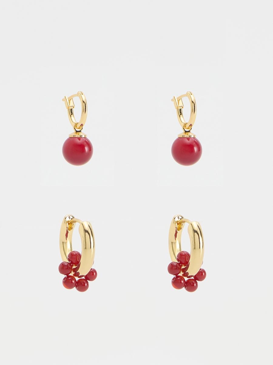 Set of earrings with natural stones - multicolor - RESERVED - 2