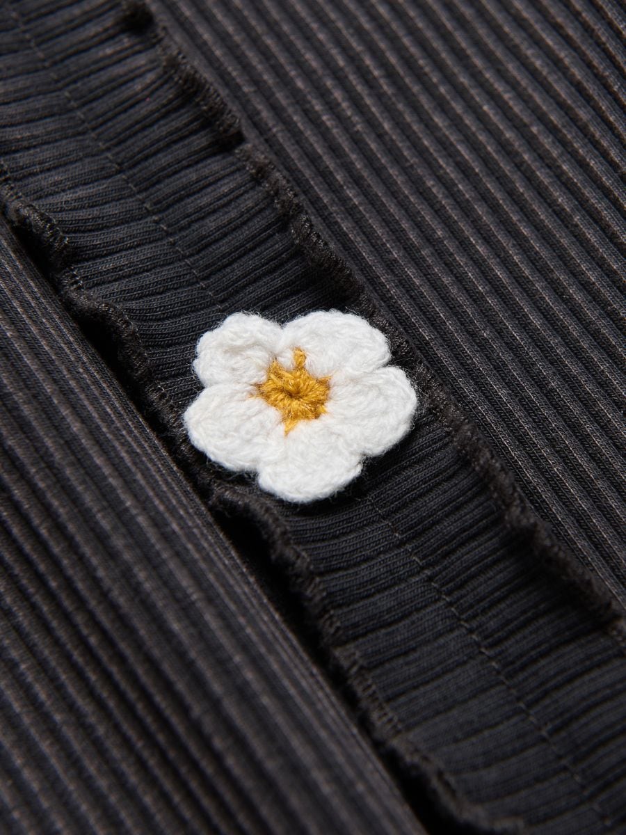 Top with appliqué - dark grey - RESERVED - 4