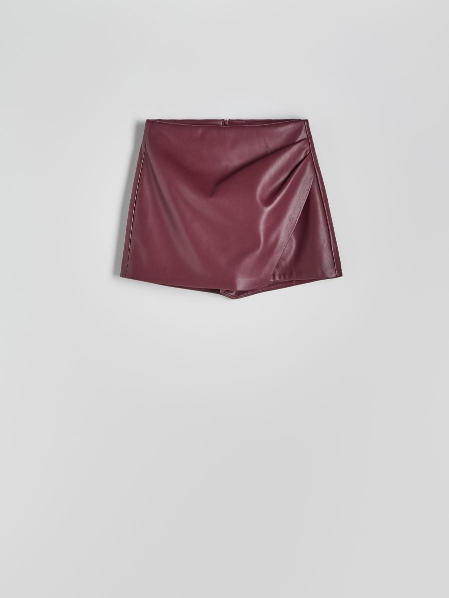 Hlačno krilo iz umetnega usnja - burgundy - RESERVED - 5