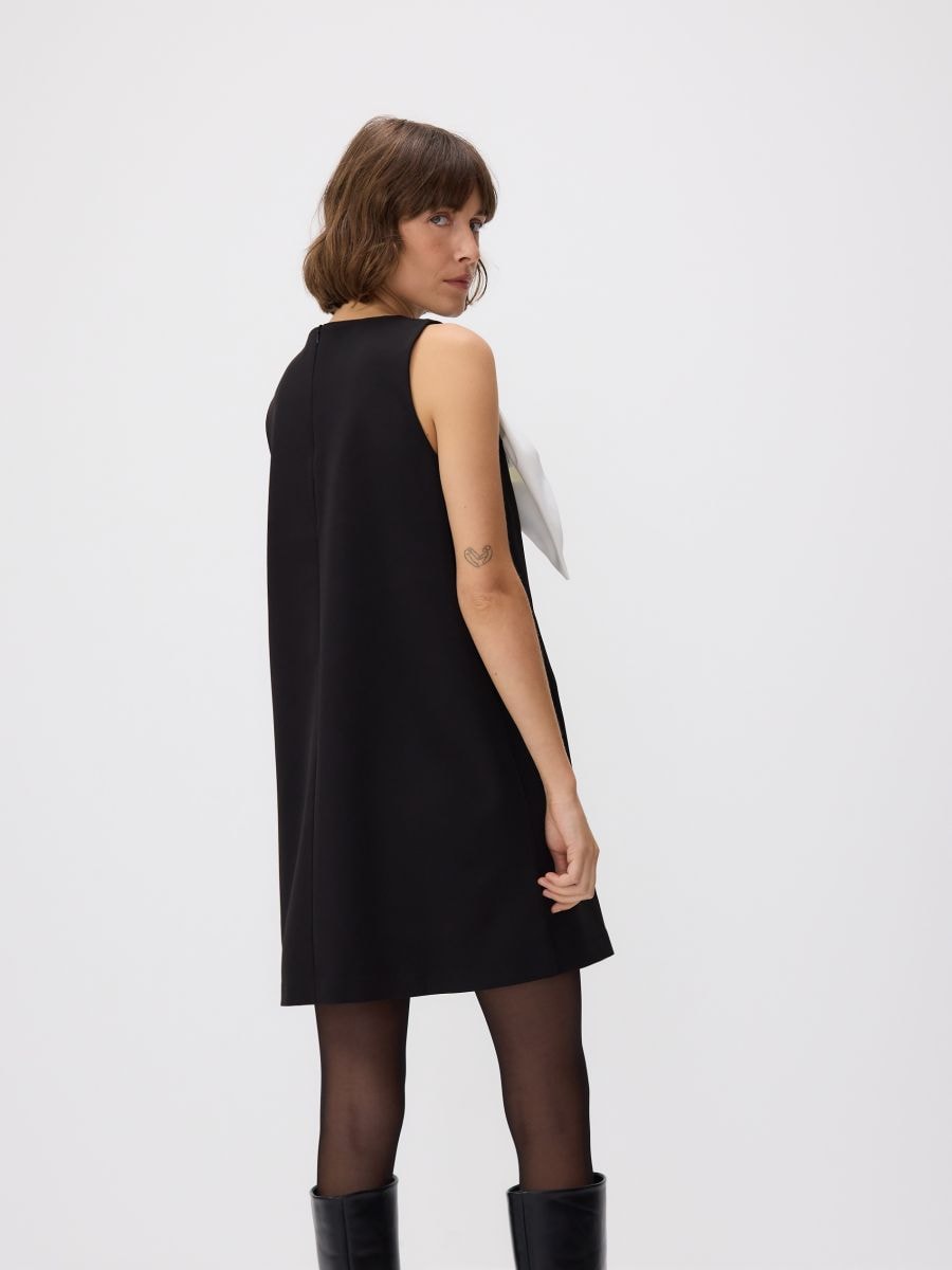 Mini dress with bow - black - RESERVED - 4