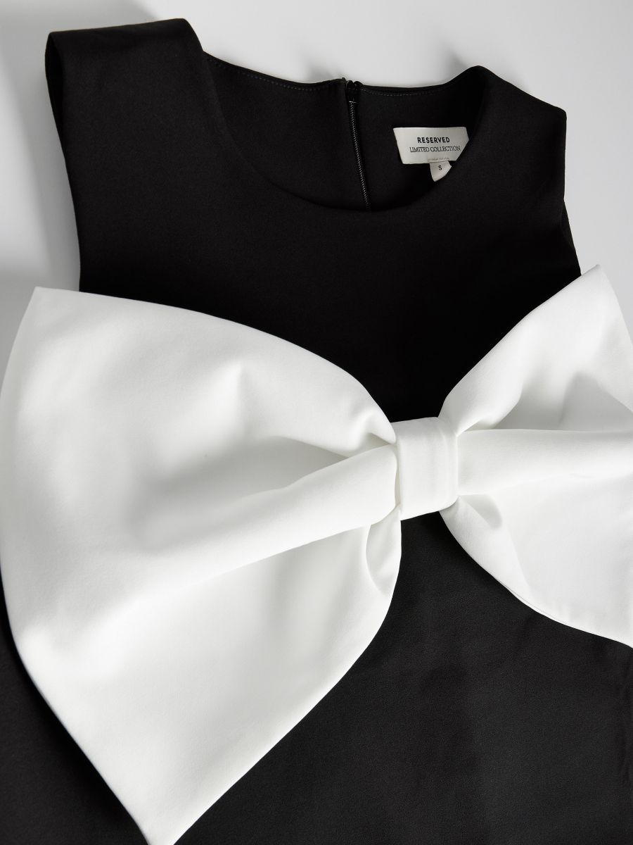 Mini dress with bow - black - RESERVED - 6