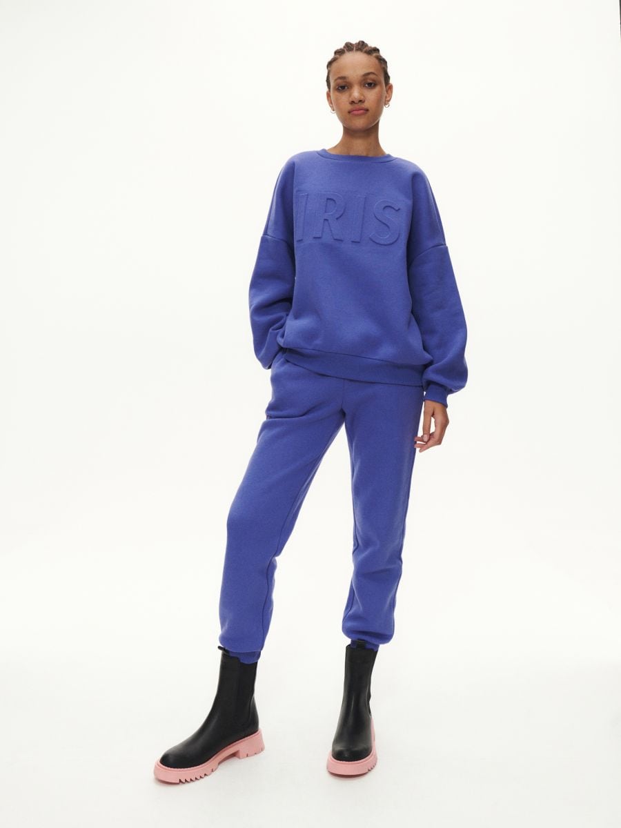 Oversize pulover z napisom - temno turkizna - RESERVED - 2