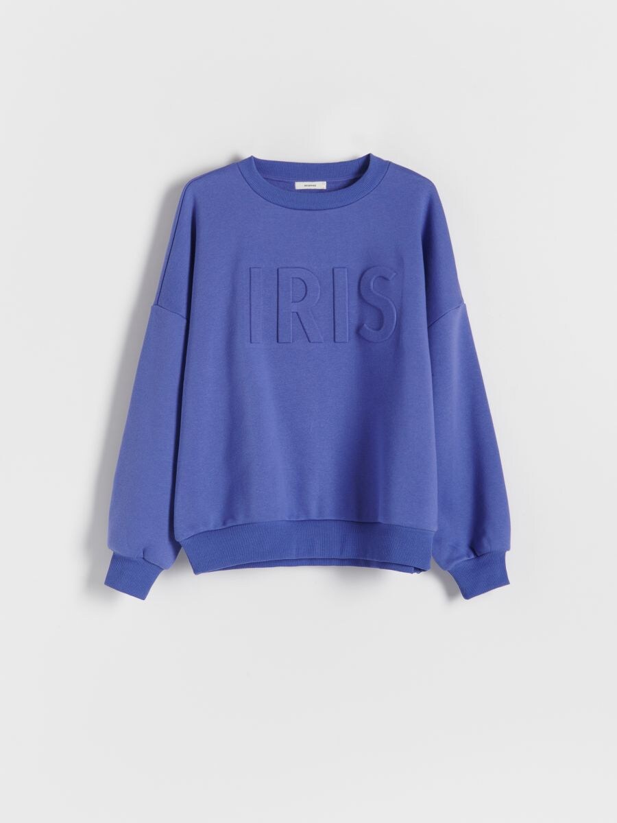 Oversize pulover z napisom - temno turkizna - RESERVED - 4
