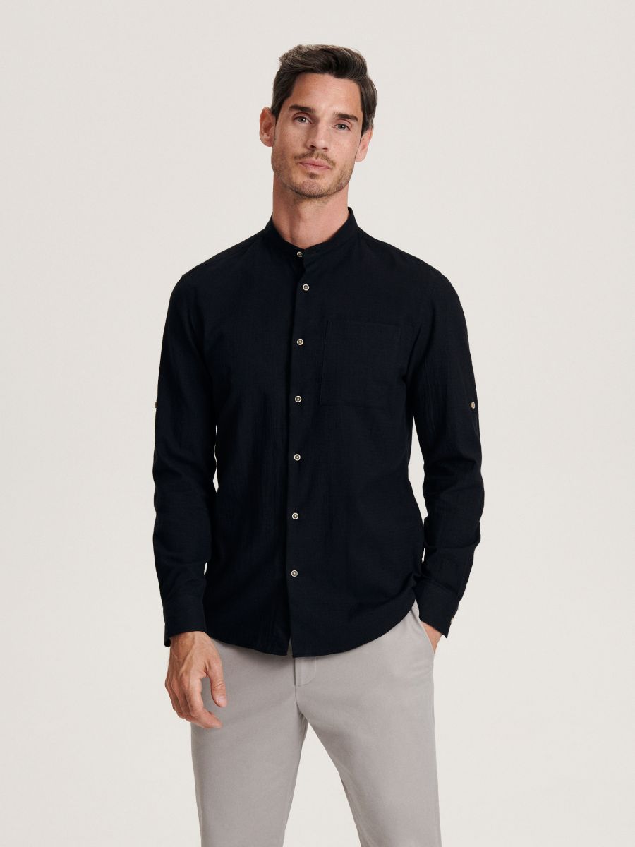 Pepino Sonhe Gema camisa social preta slim fit masculina Portugal