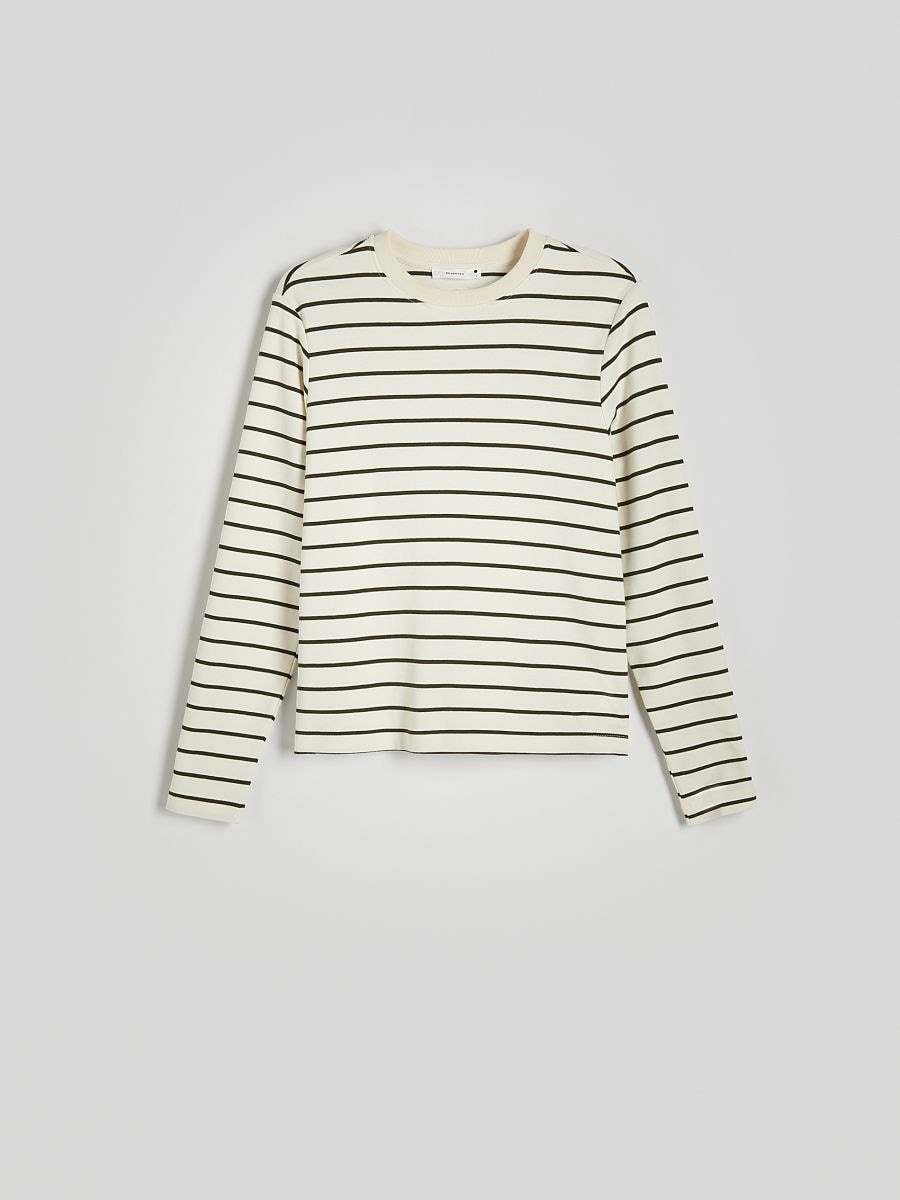 Mercerised cotton rich long sleeve T-shirt - multicolor - RESERVED - 5