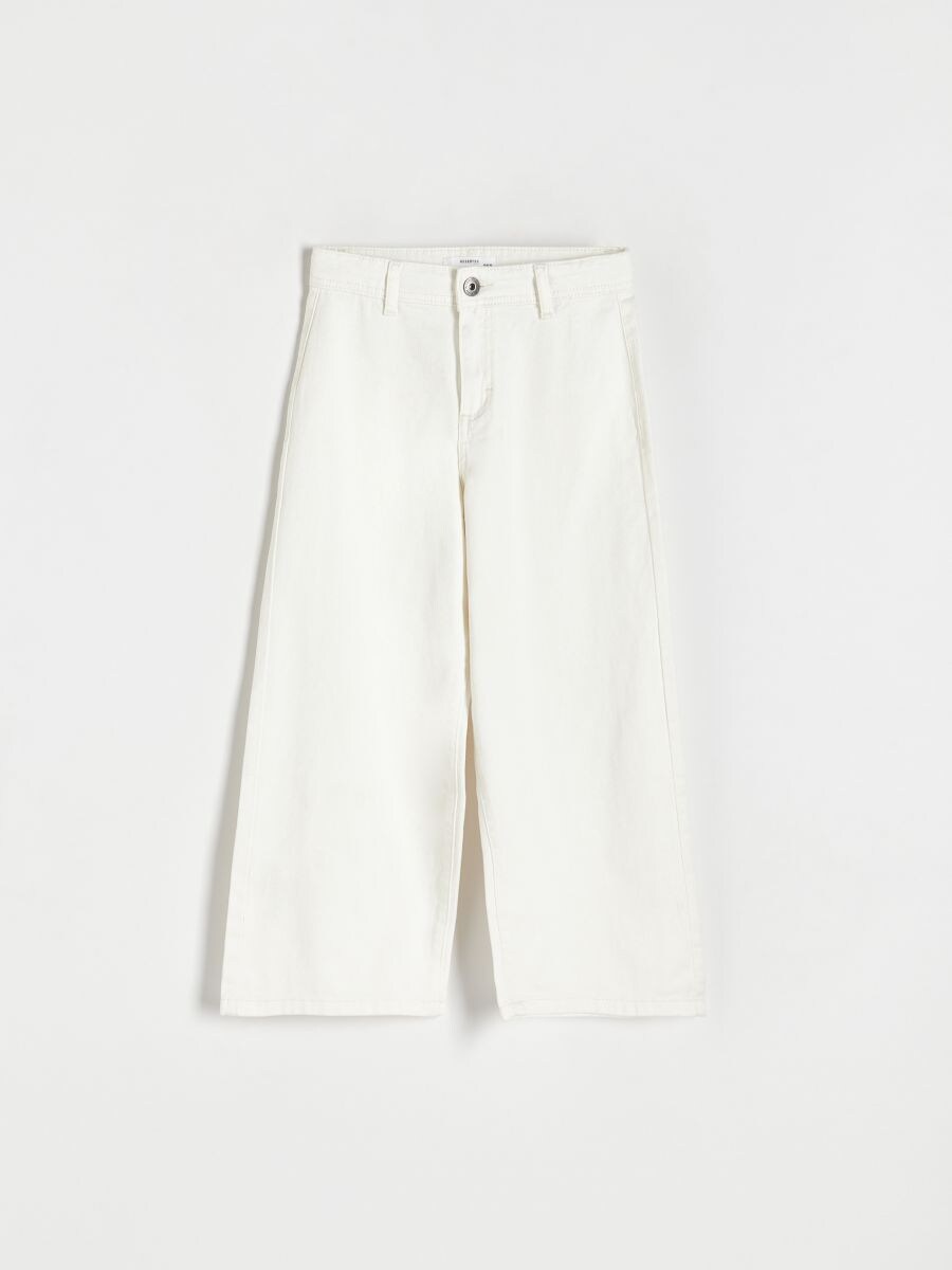 Wide leg jeans - cream - RESERVED