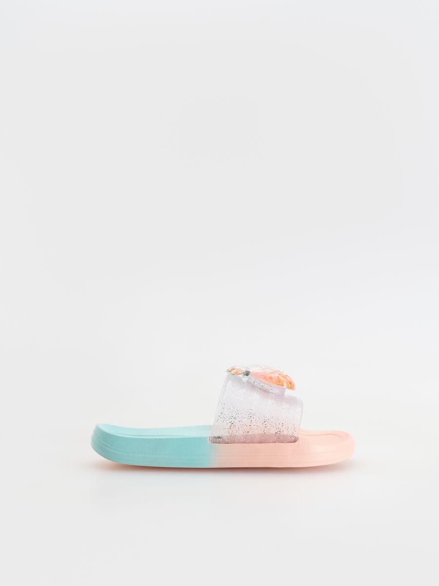 Slides with pineapple applique - pale green - RESERVED - 3