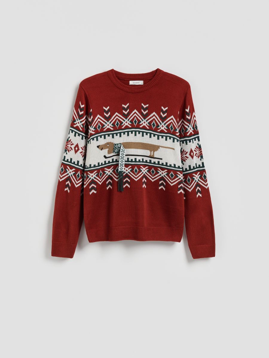 Пуловер с коледен мотив - многоцветен - RESERVED