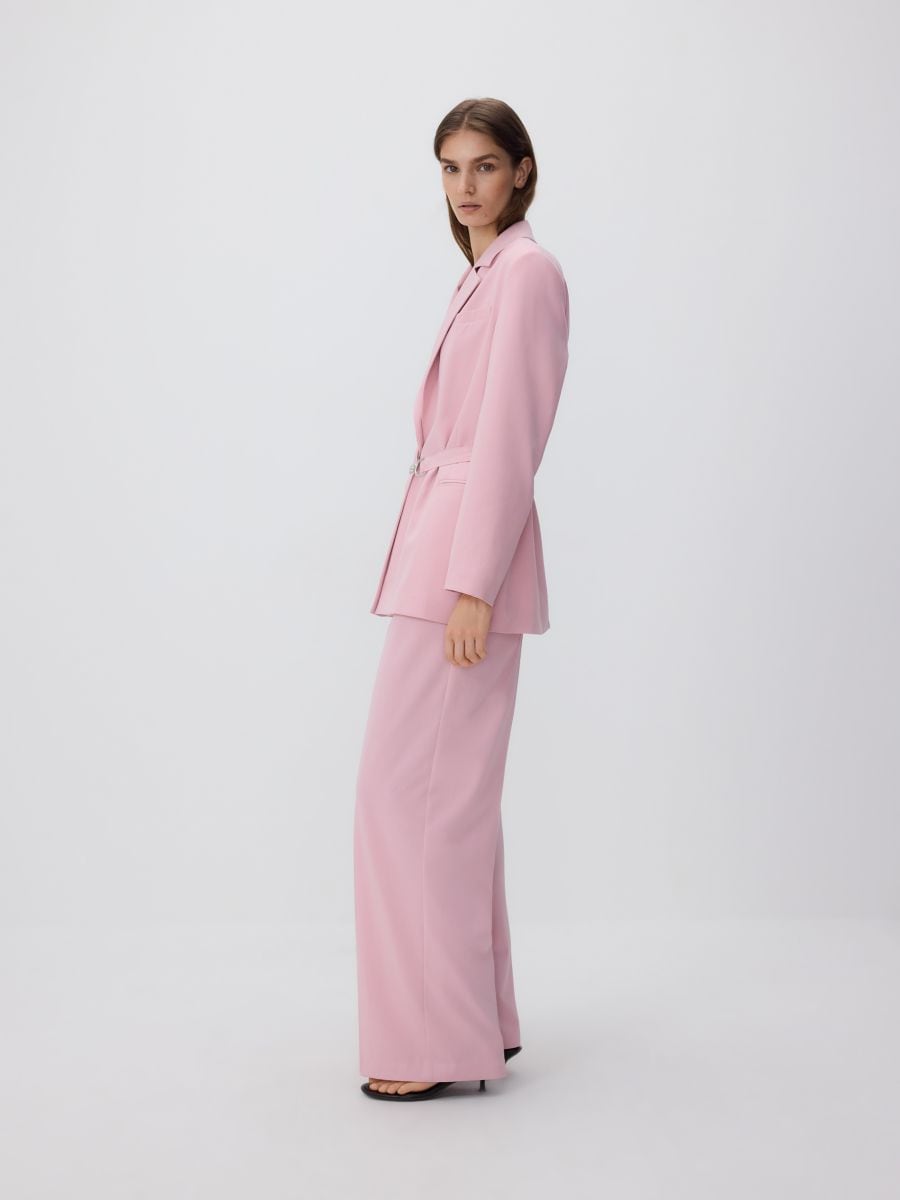 Loose trousers with pleats - pastel pink - RESERVED
