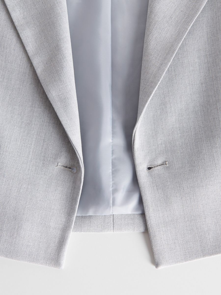 Cropped blazer - light grey - RESERVED - 6