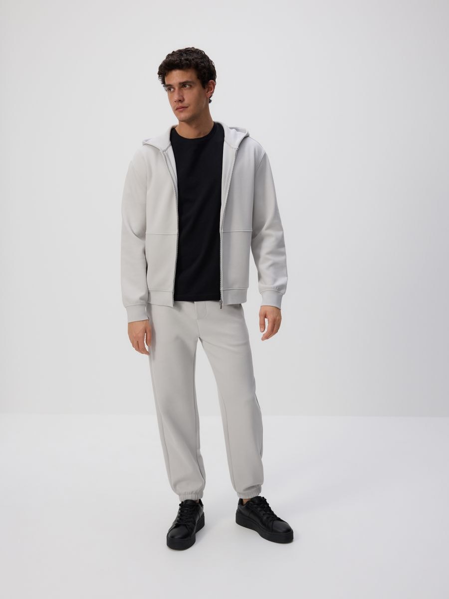 Zip up hoodie - light grey - RESERVED - 2