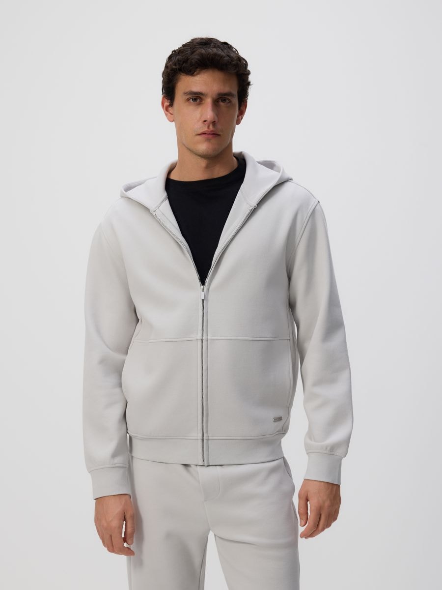 Zip up hoodie - light grey - RESERVED - 3