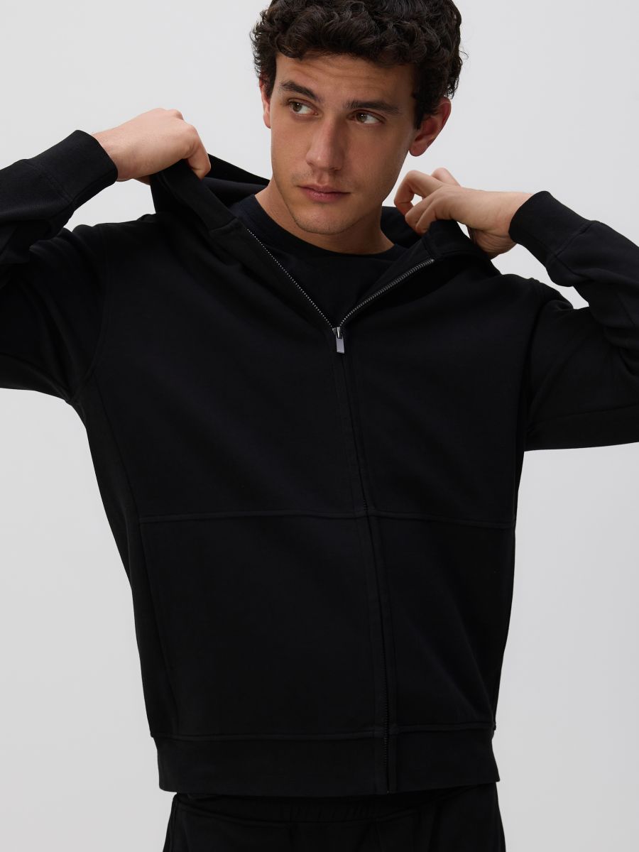 Zip up hoodie - black - RESERVED