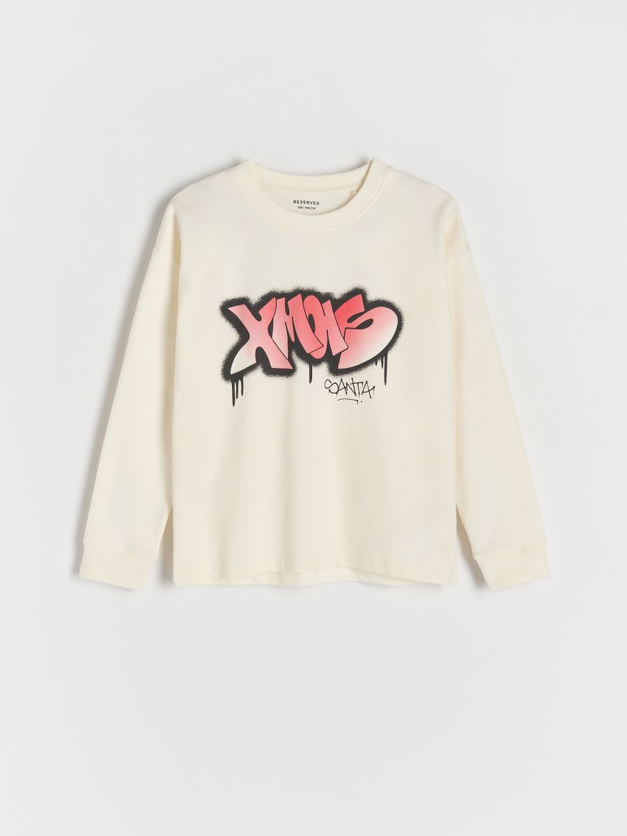 BOYS` T-SHIRT - cream - RESERVED