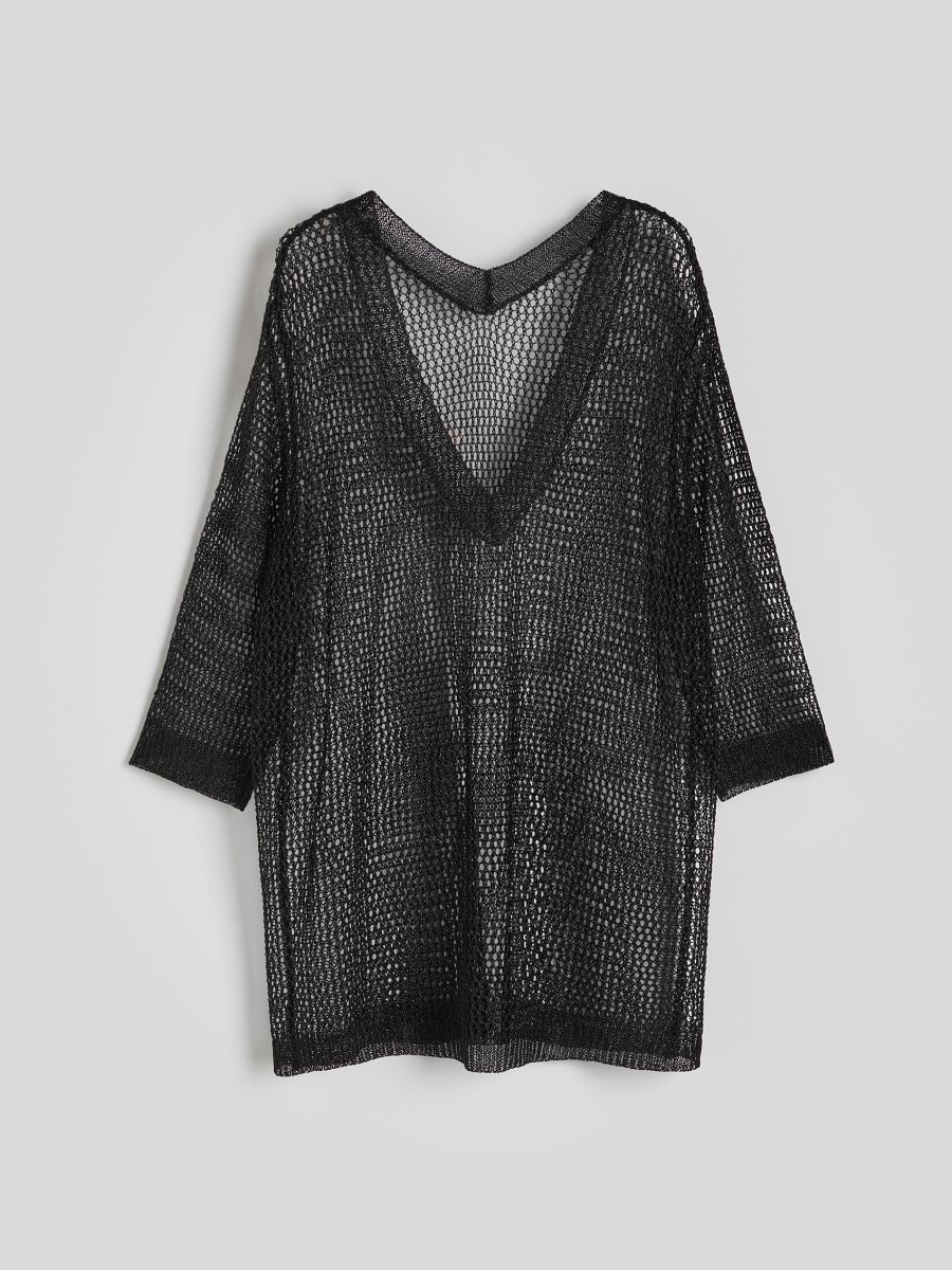Cache-maillot de plage en résille - Noir - RESERVED - 4