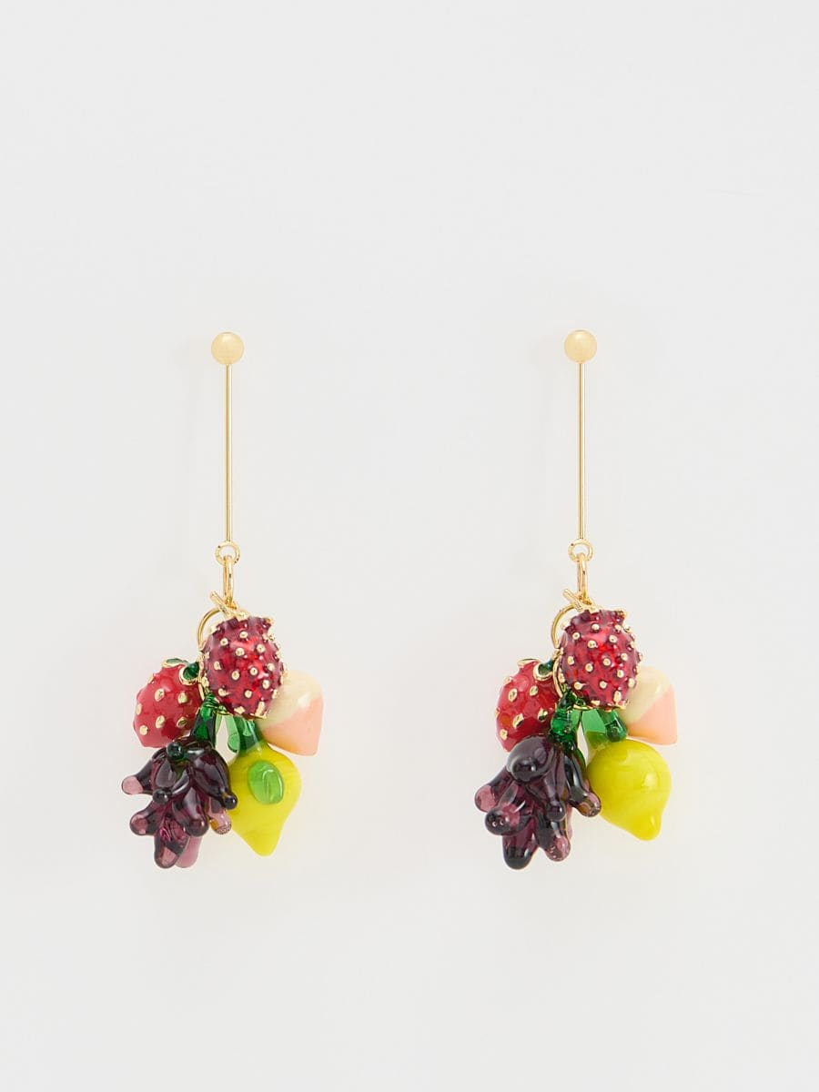 Dangle earrings with beads - multicolor - RESERVED - 2