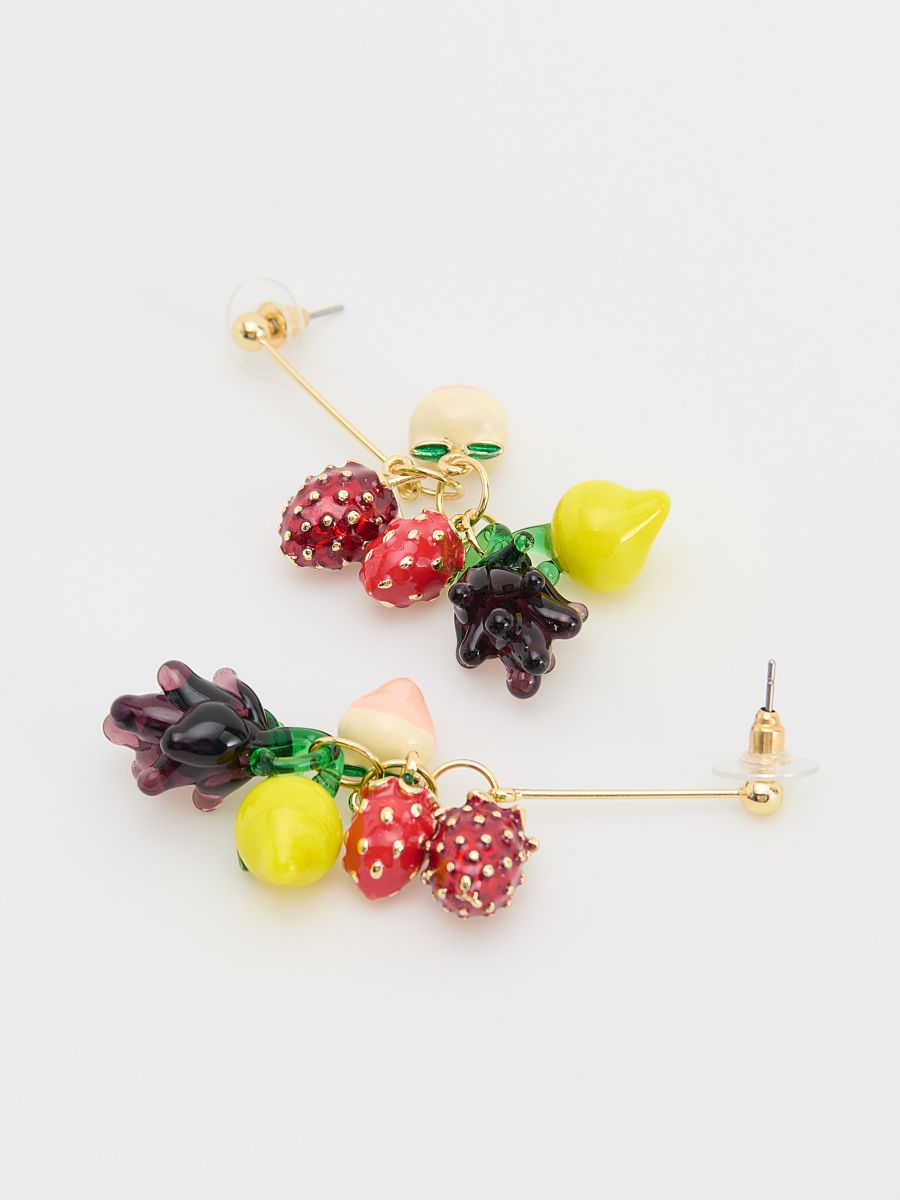 Dangle earrings with beads - multicolor - RESERVED - 3