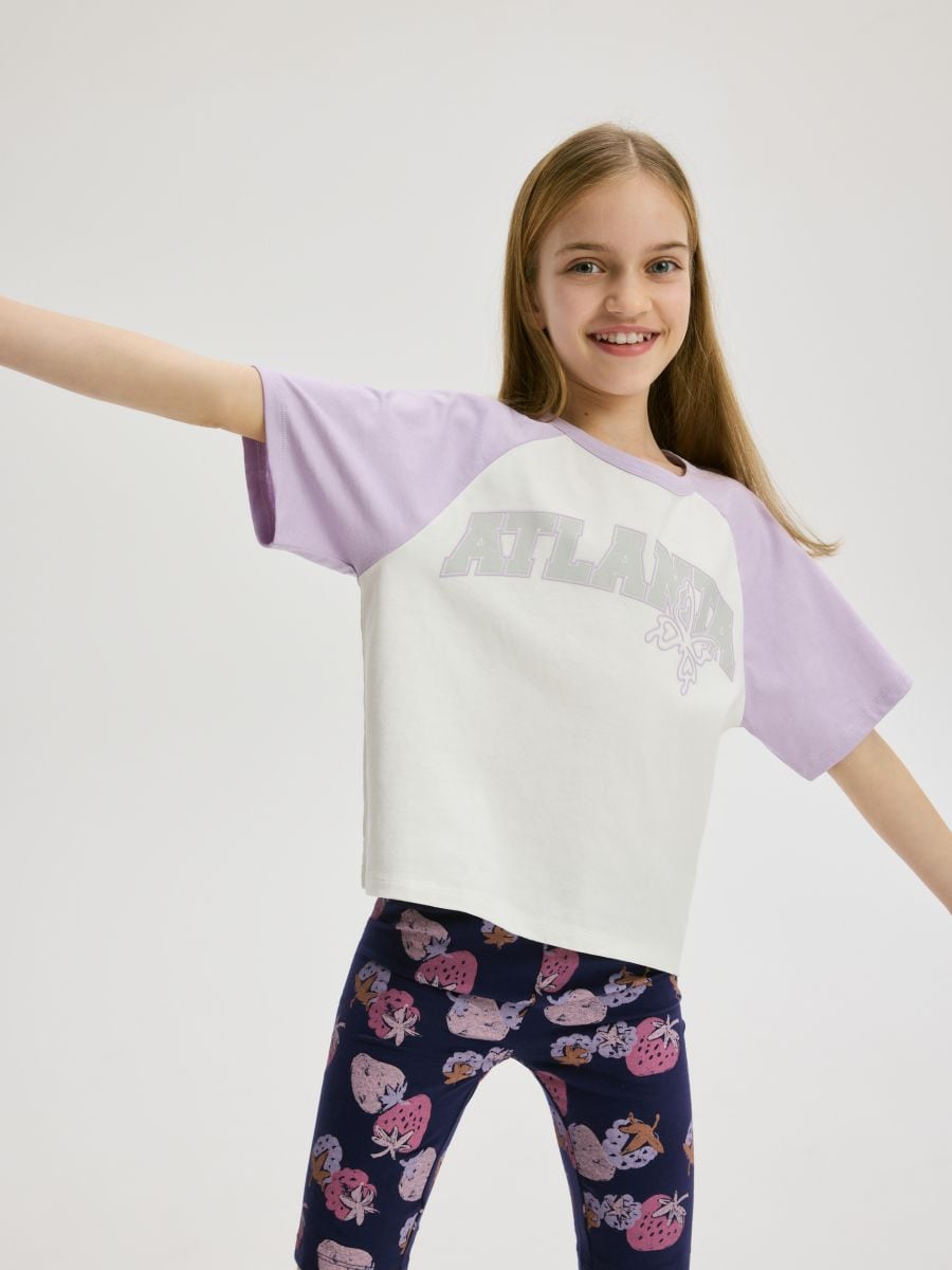 Short T-shirt with print - lavender - RESERVED - 3