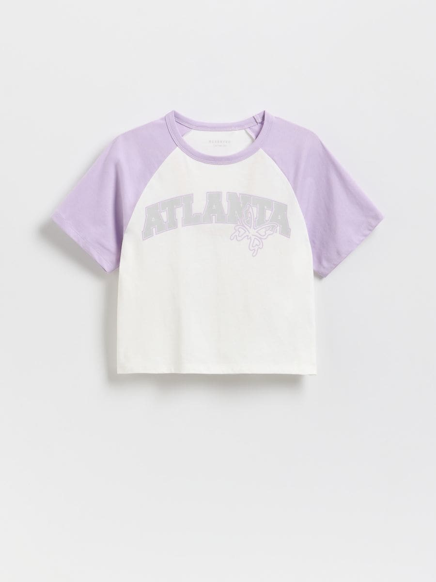 Short T-shirt with print - lavender - RESERVED - 3