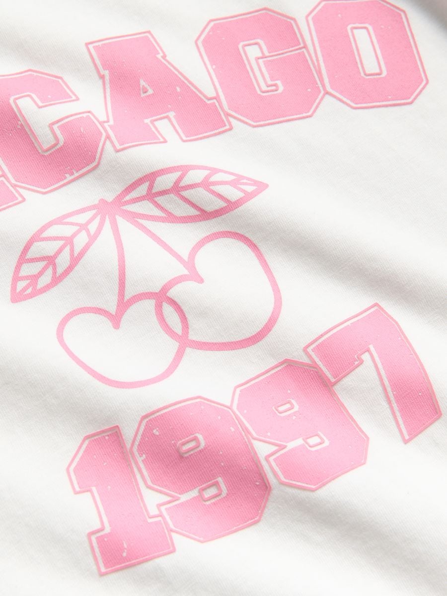 Short T-shirt with print - light grey - RESERVED - 4