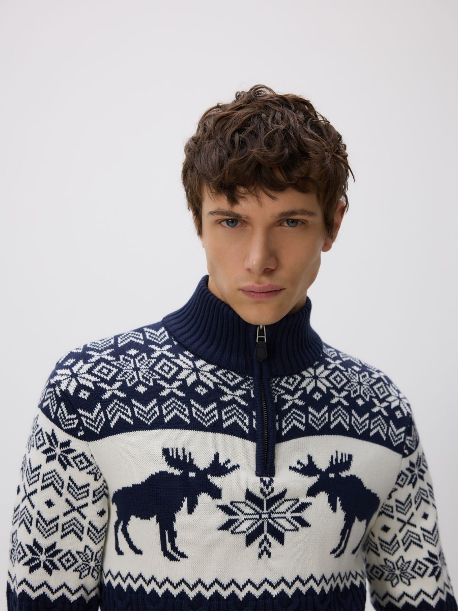 Turtleneck sweater - navy - RESERVED