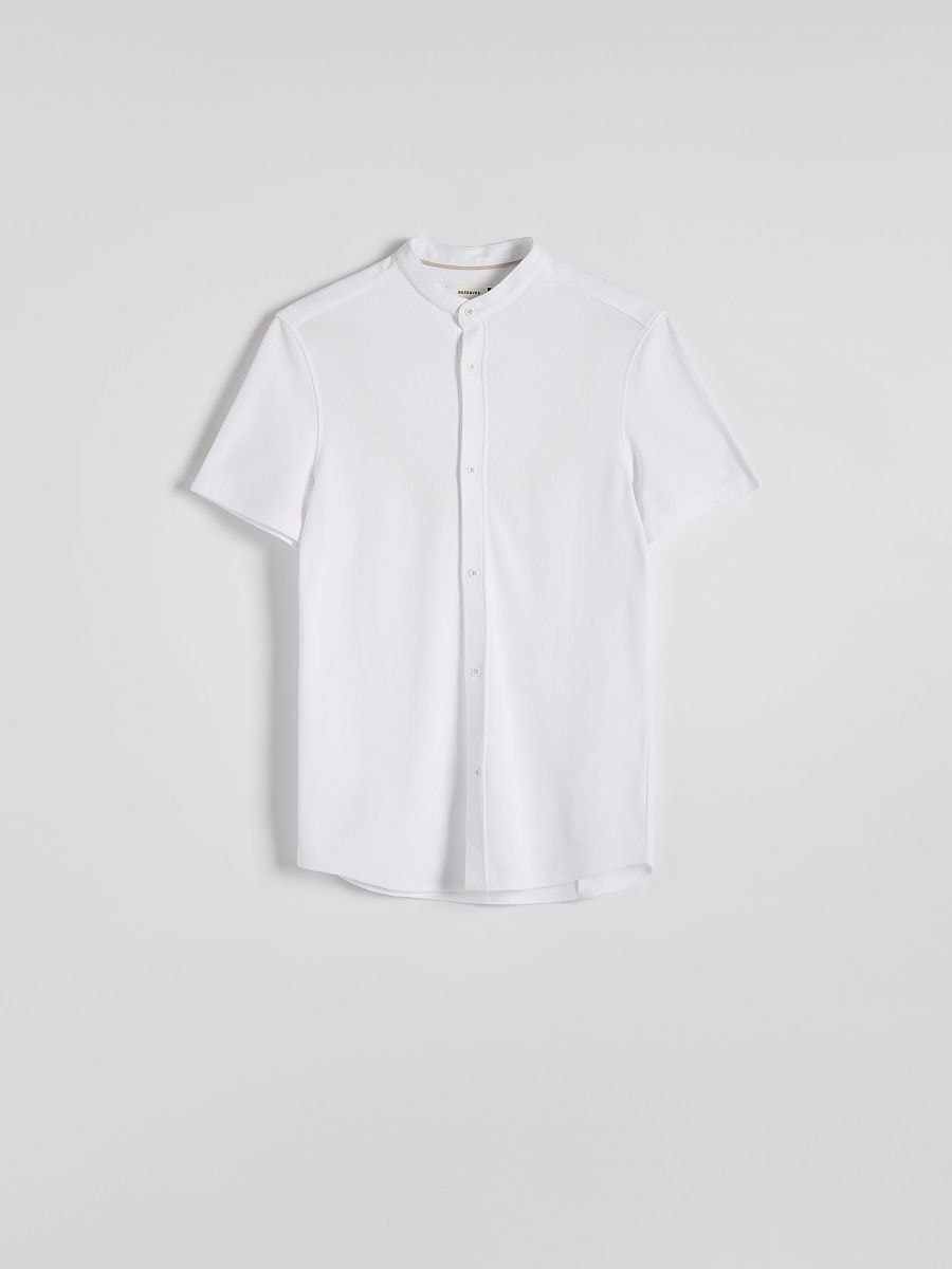 Slim fit košulja s podignutim ovratnikom - bijela - RESERVED