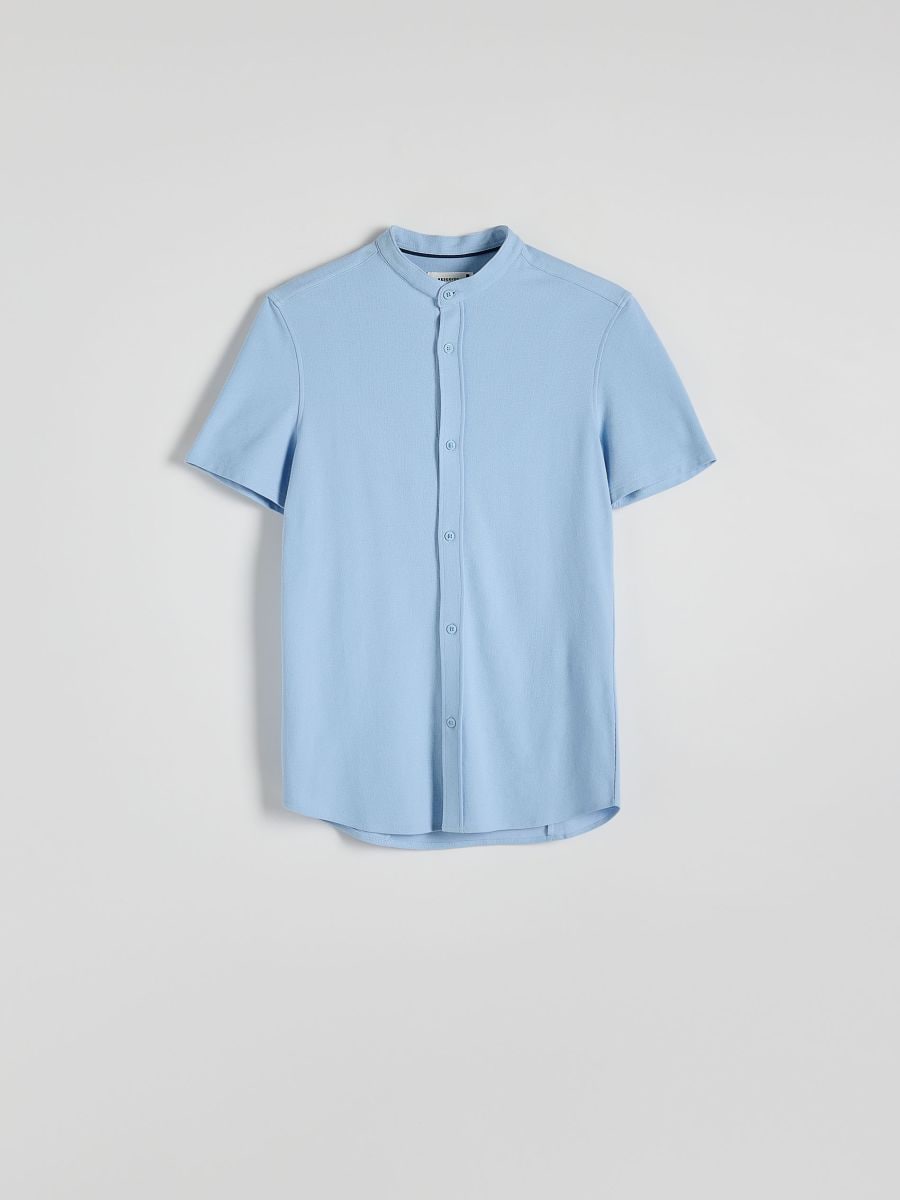 Chemise slim fit à col droit - bleu clair - RESERVED