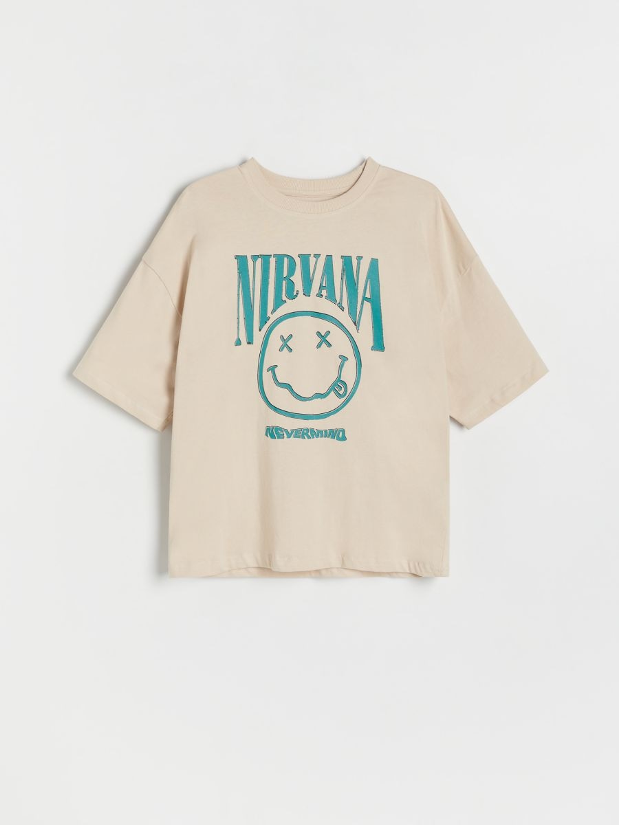 Nirvana oversized póló - bézs - RESERVED - 2