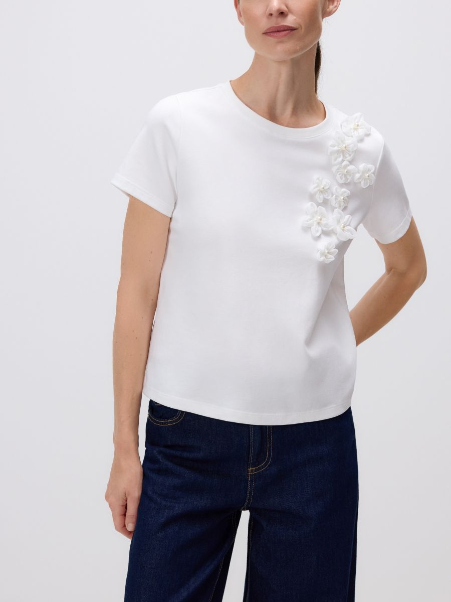 LADIES` T-SHIRT - ΛΕΥΚΟ - RESERVED